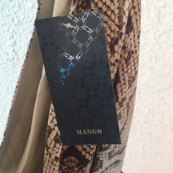 Mango python print plunge dress size 6 NWT - Picture 6 of 7